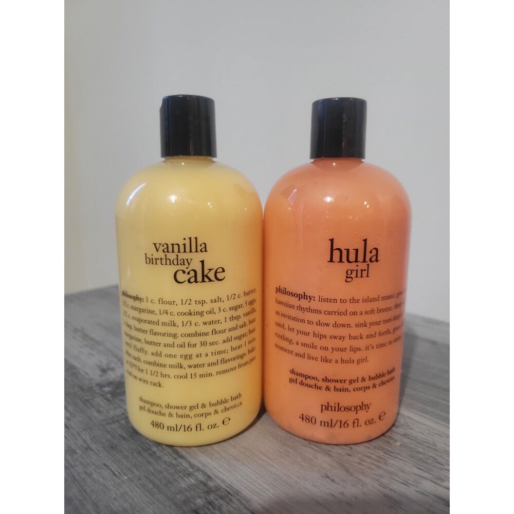 Vanilla Birthday Cake & Hula Girl 3-in-1 Shower Gel Shampoo And Bubble Bath 16oz